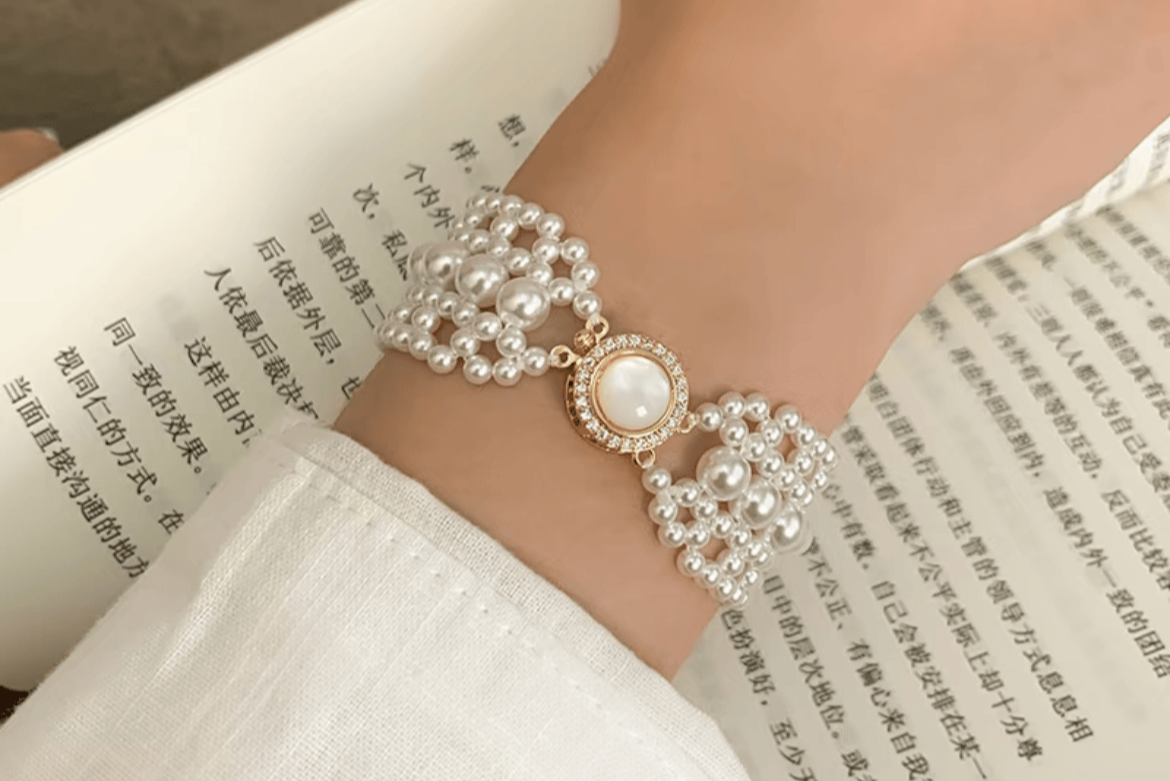 Ribbon Pearl Braided Bracelet