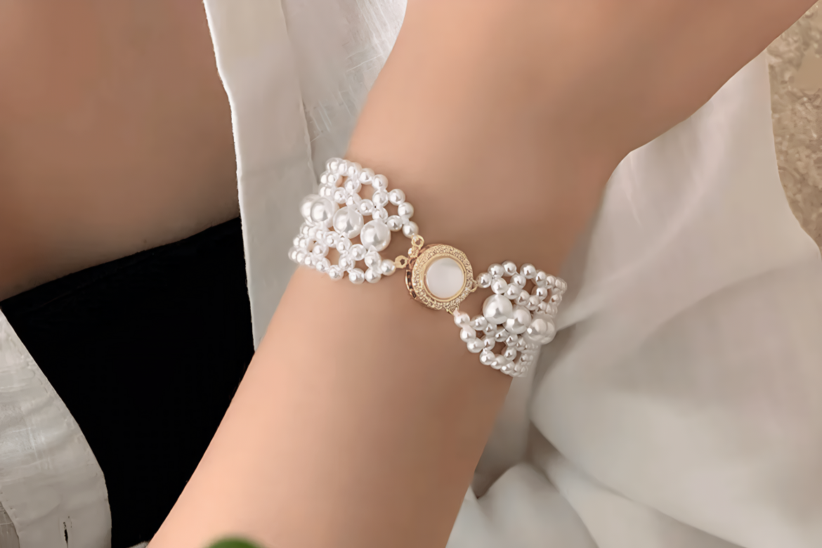 Ribbon Pearl Braided Bracelet